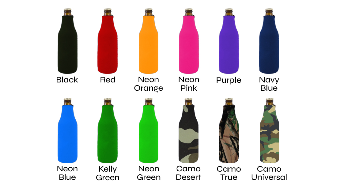 Zipper Neoprene Bottle Coolie - Coolienation.com